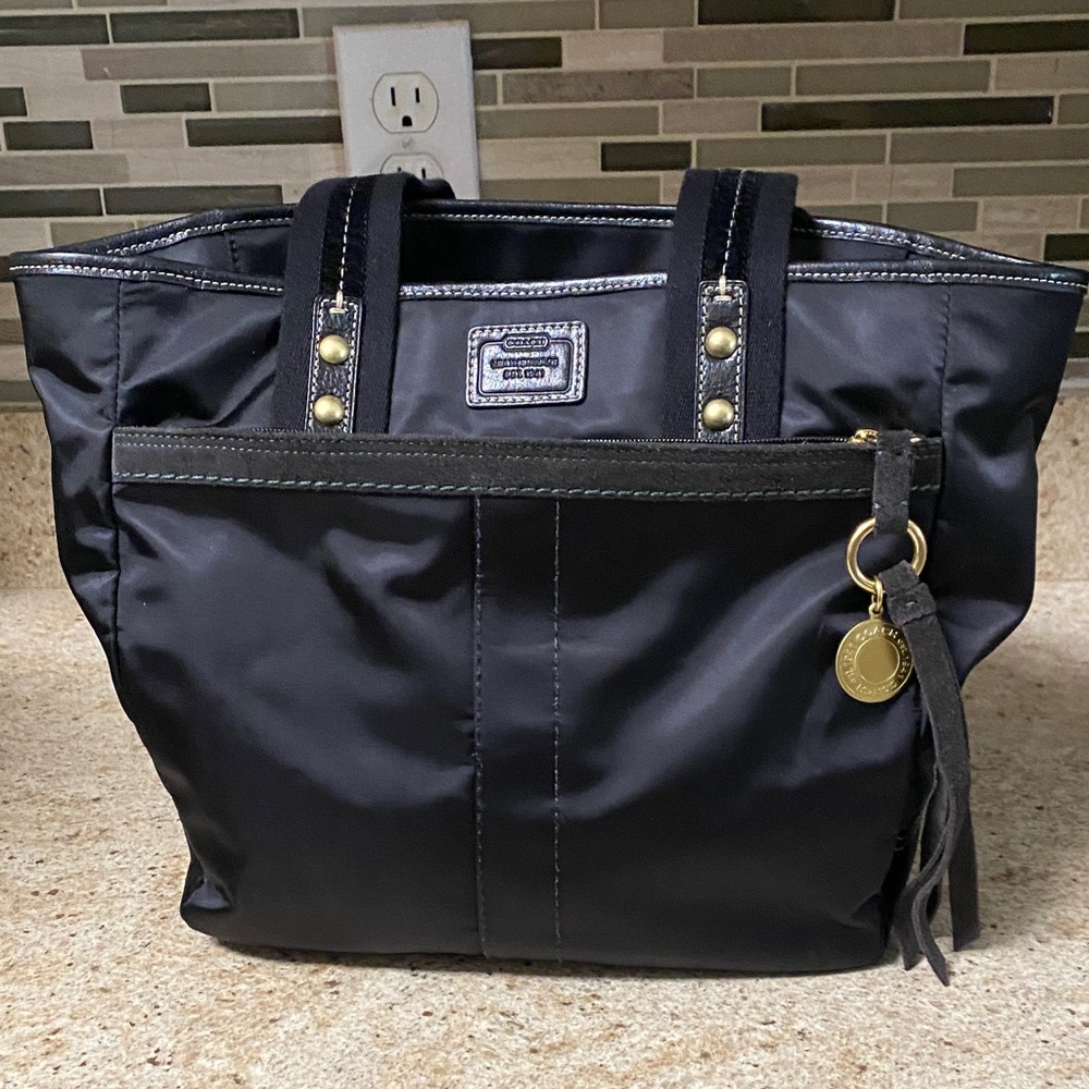 Coach black, nylon satchel